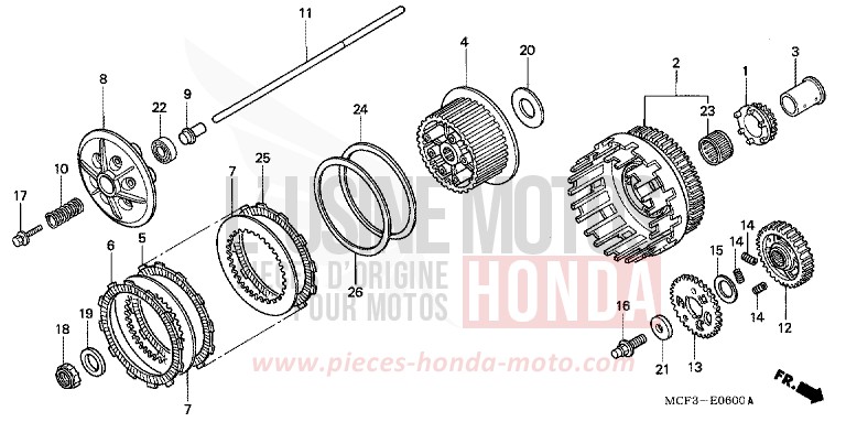 EMBRAYAGE von VTR1000 SP-2 ROSS WHITE (NH196B) von 2002